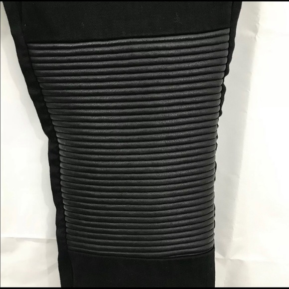 J Brand Mid-Rise Black Leather Skinny Moto Jeans - Picture 6 of 8